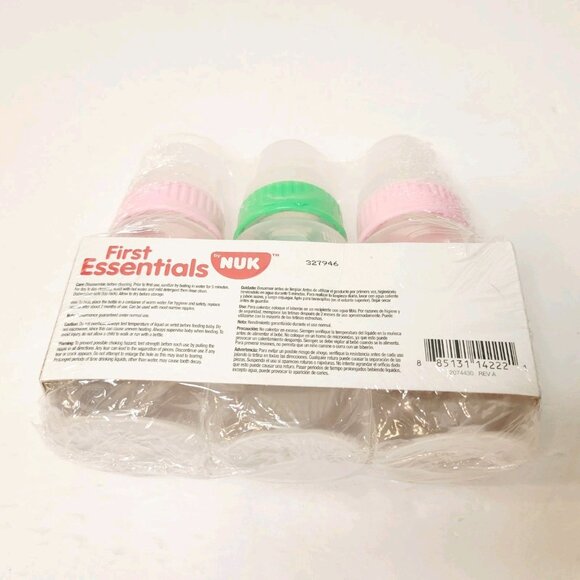 First Essentials by NUK 5 oz. Slow Flow Baby 3pk Bottles Silicone Leak Proof - Picture 3 of 3